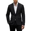 Generisch Giacca da uomo con goffratura floreale, elegante blazer jacquard per occasioni festive, giacca slim fit con superficie strutturata, Stil_z01 nero, XL