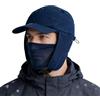 Magracy, berretto invernale da uomo con paraorecchie impermeabile, cappello da baseball con copertura per il viso, blu navy, Taglia unica