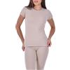 Amarina Maglia termica a maniche corte in lana, con strato di base, beige, taglie forti, S-4XL, Made in Europe, Beige, 4XL