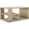 Hanah Home Elegante tavolino da caffè con opzione di montaggio a parete, colore travertino, 80 x 50 x 40 cm, 100% melamina, spessore 18 mm, elegante storage & shelves for Modern Living
