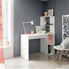 Dmora - Scrivania Pittston, Scrittoio lineare con libreria, Tavolo ufficio multiuso salvaspazio, 110x52h136 cm, Bianco