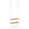 VASAGLE Appendiabiti con Scarpiera per Ingresso, Attaccapanni con Ripiani Portaoggetti, per Soggiorno, Camera da Letto, 58 x 28 x 181 cm, Stile Scandinavo, Bianco Opaco e Rovere Dorato HSR81WN