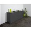 Dmora - Credenza Virgilio, Madia da cucina a 4 ante, Buffet da soggiorno, 100% Made in Italy, cm 180x41h86, Antracite lucido
