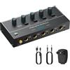 YGiTK Mixer Audio 4 Canali Compatto con Interfaccia 6.35mm/3.5mm Controllo Volume