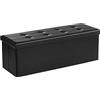 SONGMICS Cassapanca Contenitore 120L, Pouf Contenitore, Panca Poggiapiedi Pieghevole, Capacità di Carico di 300 kg, Seduta Imbottita, Nero LSF701