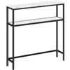VASAGLE Tavolo Consolle, Tavolo Stretto a 2 Ripiani Portaoggetti, 20 x 80 x 80 cm, per Soggiorno, Corridoio, Ingresso, Bianco Marmo e Nero Inchiostro LNT130W59
