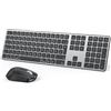 OMOTON Tastiera Bluetooth wireless per Mac (MacBook Air/MacBook Pro/iMac/iMac Pro), tastiera USB ricaricabile e mouse per MacOS, con 3 canali Bluetooth, tocco silenzioso, QWERTZ, DE-Layout