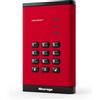 iStorage DiskAshur3 HDD 500GB Rosso - Hard disk portatile sicuro - Protezione password - Resistente alla polvere e all'acqua - Crittografia hardware