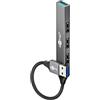 goobay 74456 - Adattatore multiplo a 4 porte USB 3.2, splitter da 5 Gbit, sottile da A a 4 porte A, multiporta 3.0 Hub