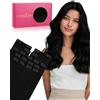 WENNALIFE Extension con clip in capelli veri Remy Hair Extensions clip in naturale, 50 g, 7 extension per capelli veri da 20 cm, colore nero profondo