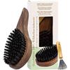 remos professional body care REMOS Spazzola naturale in 100% setola di cinghiale ergonomica in legno di noce, Consegna con detergente per spazzole