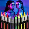 LOPHE Fluorescenti Matite Trucco per Viso e Corpo, 10 Colori Lavabile UV Fluorescente Colorato Neon Kit, Pittura Corpo Sicuro e Non Tossico per Feste, Cosplay, Halloween e Natale(B)