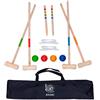 Ocean 5 Set da Cricket | Gioco da Giardino | Outdoor Croquet | Gioco di abilità in Legno per Bambini ed Adulti | Gioco all'aperto per 2-4 Giocatori