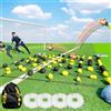 Generic Deflettore Per Pallone 2×1,6 M/2,8×2 M, Deflettore A Matrice Da Pavimento, Attrezzatura Da Allenamento Per Portiere Con 4 Sacche D'acqua, Kit Di Allenamento Dei Riflessi Imprevedibili, Per Vel 2*1.6m