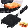 QINGLANG Toastie Maker - Padella per pane a doppio lato, antiaderente, per toast, con manici resistenti al calore, molteplici scopi, tostapane da campeggio, per fornello a gas