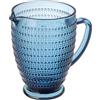 Baroni Home Caraffa in Vetro Blu con Dettagli in Rilievo a Pois, Brocca con Manico, Design Moderno, Caraffa con Sistema Antigoccia, Facile da pulire, Bevande Calde e Fredde, 1L, 20x13x19 cm