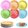 HENGBIRD 60 Piatti di Carta Colorati, 7 Rotondi per Compleanni e Feste, Set USA e Getta