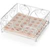 Baroni Home Portatovaglioli in Ferro Decorato, Stile Shabby Chic, Accessori da Cucina da Tavola, Porta Tovaglioli per Interno e Esterno, 20x20x8 cm