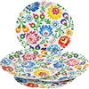 Baroni Home Set 4 Piatti Pizza Assortiti con Fantasia Fiori, Piatti Pizza di Porcellana Ø 31 cm