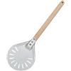 UDHSNJZG Pala Per Pizza Pala for pizza piccola girevole, utensile for rotondo corto, antiscivolo, manico in legno, pala for perforata in alluminio(18x55cm)