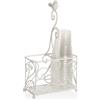 Baroni Home Porta Bicchieri in Ferro Decorato, Accessori Cucina Shabby Chic da Tavola, Portabicchieri da Interno e Esterno, 17x8,5x31 cm