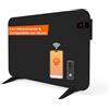 Könighaus Riscaldamento a infrarossi dual intelligente 450 W con controllo Wi-Fi tramite app e telecomando, con piedini porta-asciugamani e kit di montaggio Colore: Nero