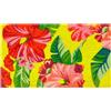 Baroni Home Zerbino Ingresso Casa in Fibra di Cocco Dipinto a Mano, Tappeto da Esterno con Fondo Antiscivolo, Zerbino Resistente e Facile da Pulire, 70x40 cm (Fiori Rosa Sfondo Giallo)