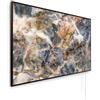 Könighaus pannello riscaldante a infrarossi - 600 Watt | 5 anni di garanzia | Doppia protezione surriscaldamento | Corpo ultrapiatto per 8-16 m² | Colore cornice: nero | Motivo: 08. Pietra naturale
