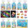 ZMLM Scratch Art Bambini Set of 24 scratch books + 24 Stencil + 24 Penne in Legno + 24 Puzzle 3D - Pensierini Gadget Compleanno Bambini - Regalini Fine Festa Compleanno per Alunni 3-12 Anni (Oceano)