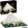 LEGO Architecture La Grande Piramide di Giza, Decorazione per la Casa, Idea Regalo per Adulti, Uomini, Donne, Mamma, Papà, Hobby Creativi con le Costruzioni, Collezione Monumenti Famosi 21058