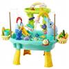 Neptuiby Tavolo per acqua per bambini, tavolo da gioco d'acqua 6 in 1 a 2 strati, giocattoli blu per bambini con funzioni di irrigazione in circolazione, scivoli, pesca e basket