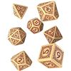 Q Workshop - VIK87 - Set da 7 pezzi, colore: Beige e Burgundy Dice