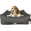 Ligo Buddy-Cuccia in nylon per cani di piccola taglia, Lettino per cani idrorepellente,realizzata in Italia. Cuscino Sfodrabile per Cane, uso interno/esterno. XS/S: 50 X 60 cm, ANTRACITE