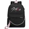 Roffatide Stray Kids Zaino Merch per ragazze e ragazzi KPOP SKZ Zaino scolastico casual per Stay Nero E