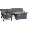 Bizzotto HENDRIX, SET SALOTTO ANGOLARE C-C ANTRACITE PG61