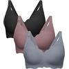 Angelhood Reggiseni per Allattamento al Seno Ultra Comfort Senza Cuciture Reggiseno Premaman Pack Senza Fili Gravidanza Bralette Reggiseno Extender, Nero/Malva/Blu, L