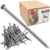 Lun Fix Chiodi in filo 8 x 250 mm - 5 kg (circa 50 pz.) Chiodi per legno per lavori di costruzione Chiodi da costruzione non zincati 250 mm di lunghezza Chiodi in acciaio a testa svasata