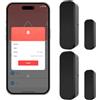 Acmerota 2 pezzi Sensore porta WiFi Nero Allarme porta intelligente Sensore wireless allarme Segnale acustico, Compatibile con Alexa e Google Home