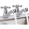 CWPFVQA Confezione Da 2 Rubinetti Da Bagno Tradizionali, Rubinetti Per Acqua Calda E Fredda Cromati, Rubinetti In Stile Vittoriano, Rubinetti Per Vasca Da Bagno In Argento Opaco