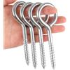 YGAOHF Bulloni a occhiello a vite, 12,7 cm, resistenti, viti a occhiello in acciaio inox per legno, grandi ganci antiruggine per amaca, per legare, sollevare e fissare cavi, facili da installare, confezione