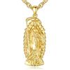 EUDORA Harmony Ball Collana Santa Muerte in Argento Sterling Placcato oro 18 Carati per Uomo e Donna, Ciondolo Vintage Santa Muerte con Amuleto Teschio Grim Reaper Gioielli Regali Originali, 22+2