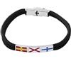inSCINTILLE Bracciale Navy Uomo in Acciaio Inossidabile con Corda Nautica e Bandiere Nautiche