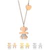 inSCINTILLE Collana Donna in Acciaio Inossidabile con Ciondolo Bebè e Cristalli Strass (Bimba Oro Rosa)