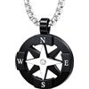 amorili Collana Uomo Rosa dei Venti con Bussola in Acciaio Inox - Ciondolo Nautico con Zircone Bianco - Catena Resistente Vari Colori - Gioiello Uomo Elegante Stile Marino Regalo per Lui (tipo1)