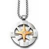 amorili Collana Uomo Rosa dei Venti con Bussola in Acciaio Inox - Ciondolo Nautico con Zircone Bianco - Catena Resistente Vari Colori - Gioiello Uomo Elegante Stile Marino Regalo per Lui (tipo4)
