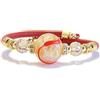 VENEZIA CLASSICA - Bracciale da Donna con perle in Vetro di Murano Originale e vera pelle Toscana, Collezione Aida, con foglia in argento e oro 24kt, Made in Italy certificato (rosso)