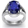 KIRTI SALES Anello con zaffiro blu, placcato in argento, 10,25 ratti, 9,40 carati, non riscaldato e non trattato, Neelam, gemma naturale di Ceylon da uomo, con pietra preziosa di zaffiro blu naturale,