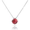 inSCINTILLE Punto Luce Collana Donna Argento 925 con Pietra di Zirconia Cubica (Diametro: 4 mm, Catena Argento - Pietra Rossa)