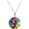 LE GEMME DI VENEZIA Collana Donna Con Pendente Murrina Milefiori Venezia In Vetro Originale Di Murano E Argento 925 Colore Oro Diametro 26N OR (COLORE 7)