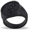 Akitsune Imperator Anello | Design in acciaio inossidabile degli uomini delle donne Anello Gran Re Leone Seal - nero - US 11